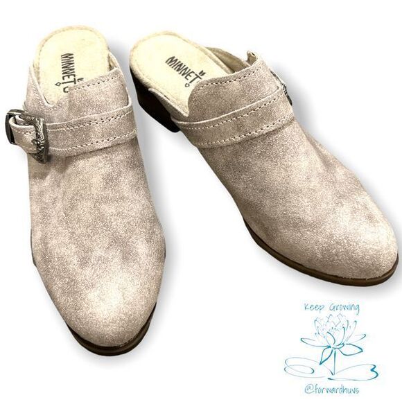 Minnetonka Billie Leather Mules Size 6.5 - Picture 1 of 10
